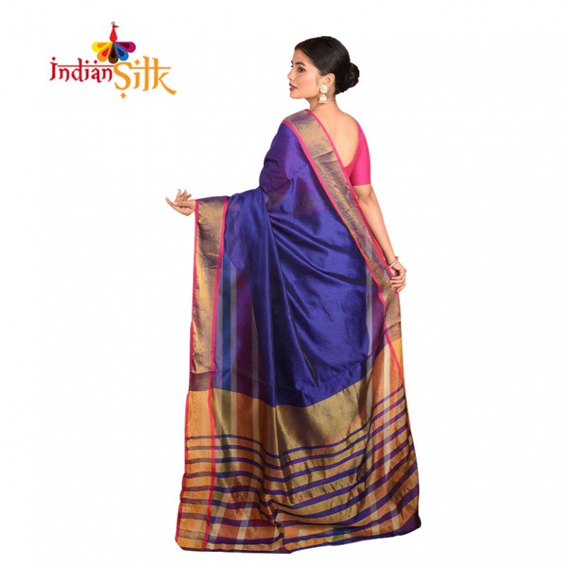 Buy Blue Banarasi Cotton Silk Saree For Women by Nazaakat by Samara Singh  Online at Aza Fashions.