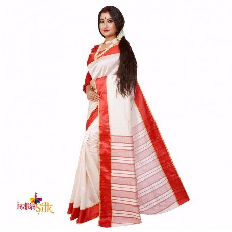 Naveena Kapoor In Traditional Garad-Korial Bengali Silk Saree With Con –  Indiehues